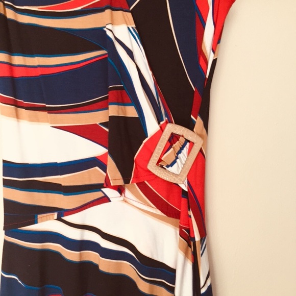 Joseph Ribkoff Colour Block Peplum Dress - Picture 4 of 8